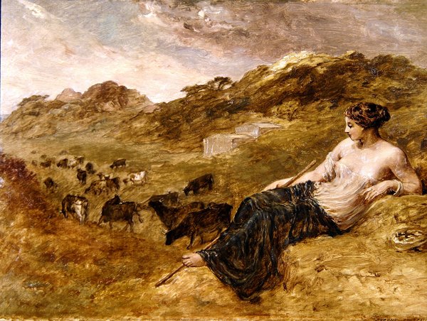 Cyrene ve Sığır (tuval üzerine yağlı boya) by Edward Calvert