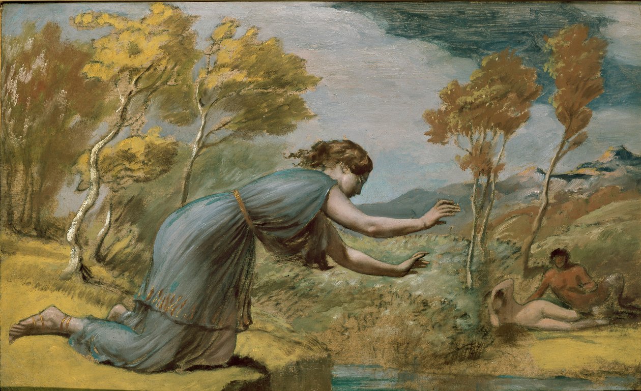 Akışta Psyche, 19. yüzyılın ortalarında by Edward Calvert