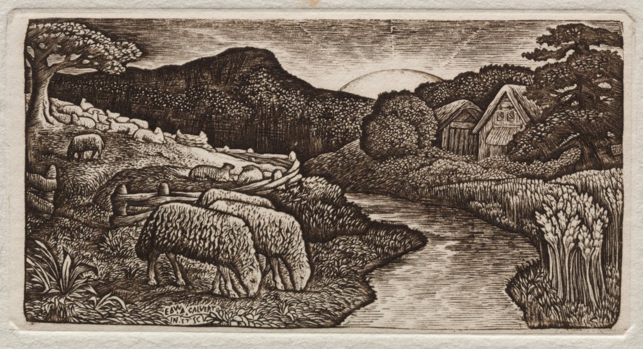 Merasının Koyunları, 1828. by Edward Calvert