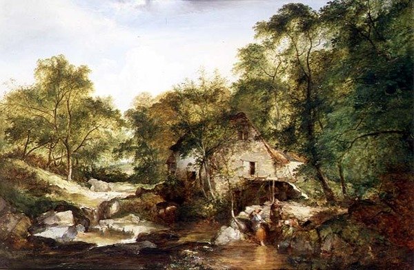 Ormanlık bir nehir manzarası by Edward Charles Williams