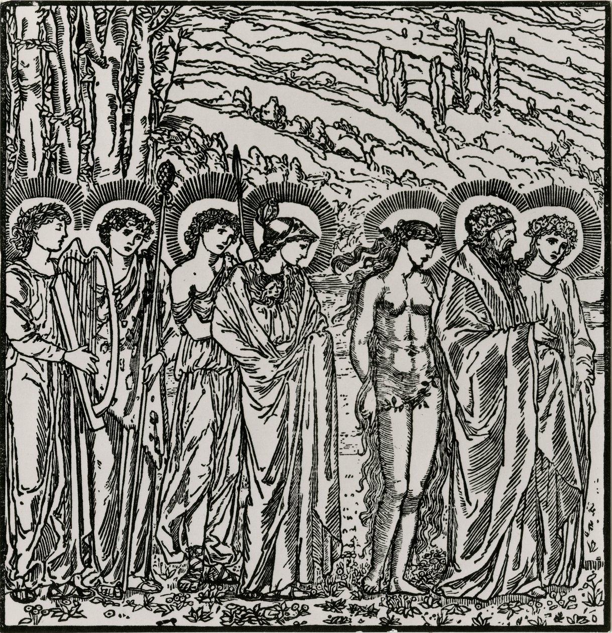 Tanrılar arasında giriş by Edward Coley (after) Burne Jones