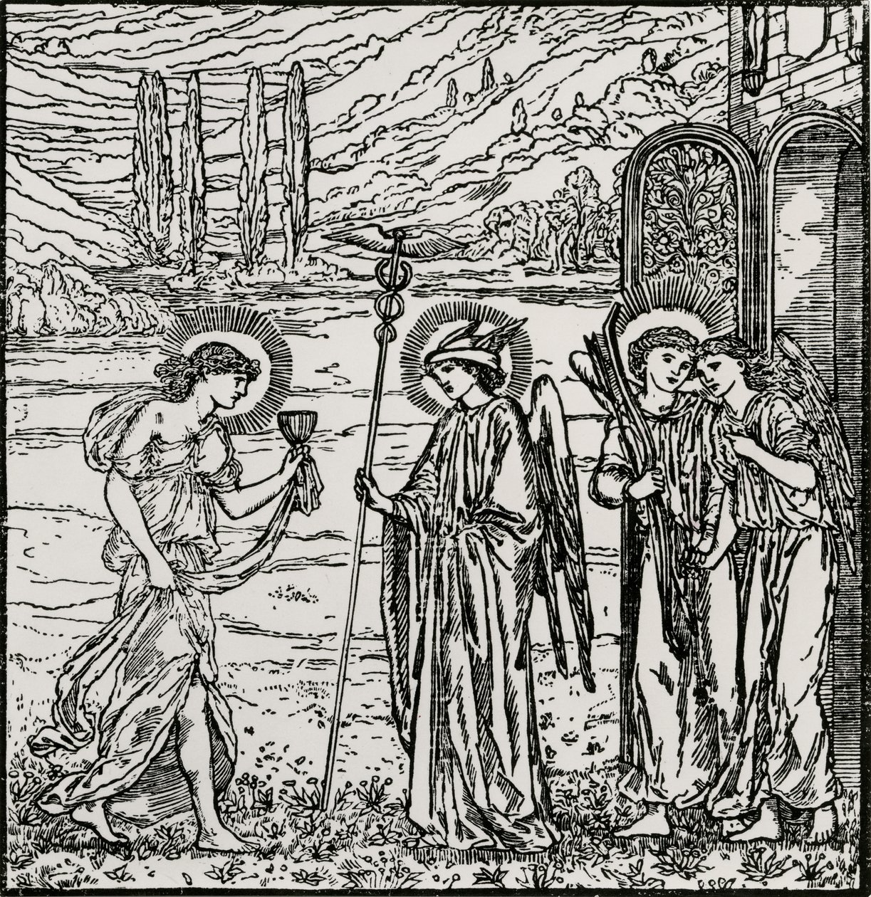 Tanrılar arasında giriş by Edward Coley (after) Burne Jones