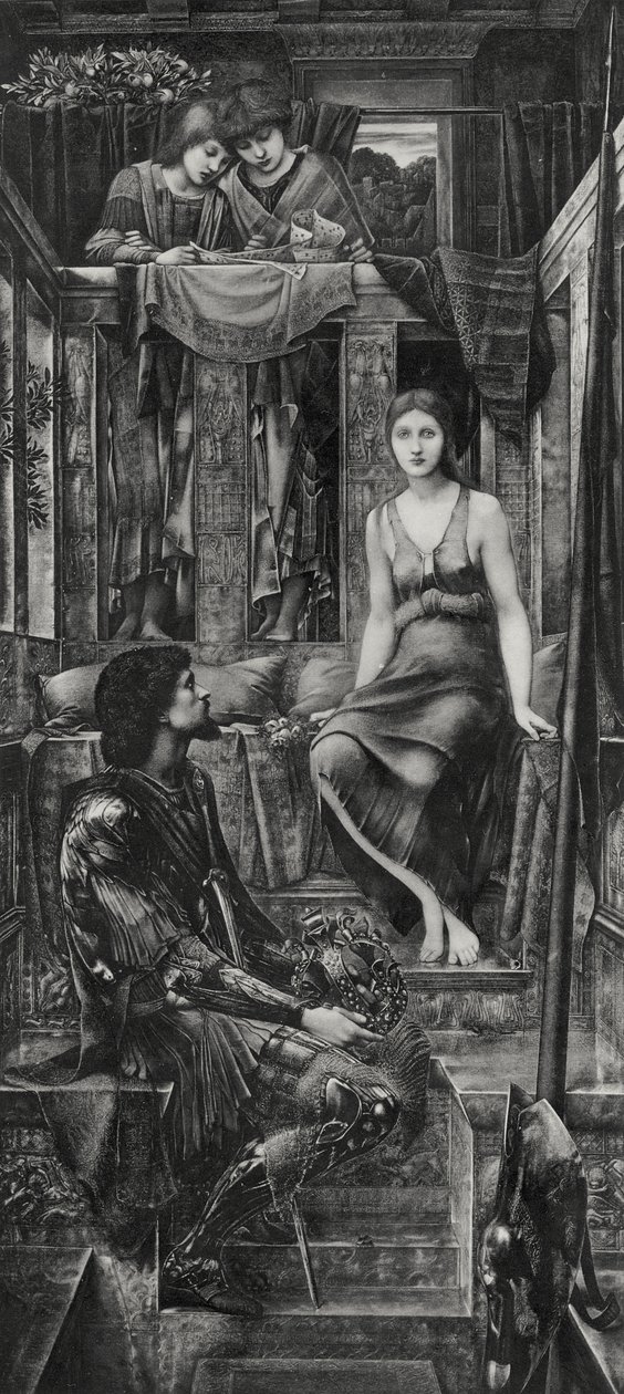 Kral Cophetua ve Dilenci Hizmetçi by Edward Coley (after) Burne Jones