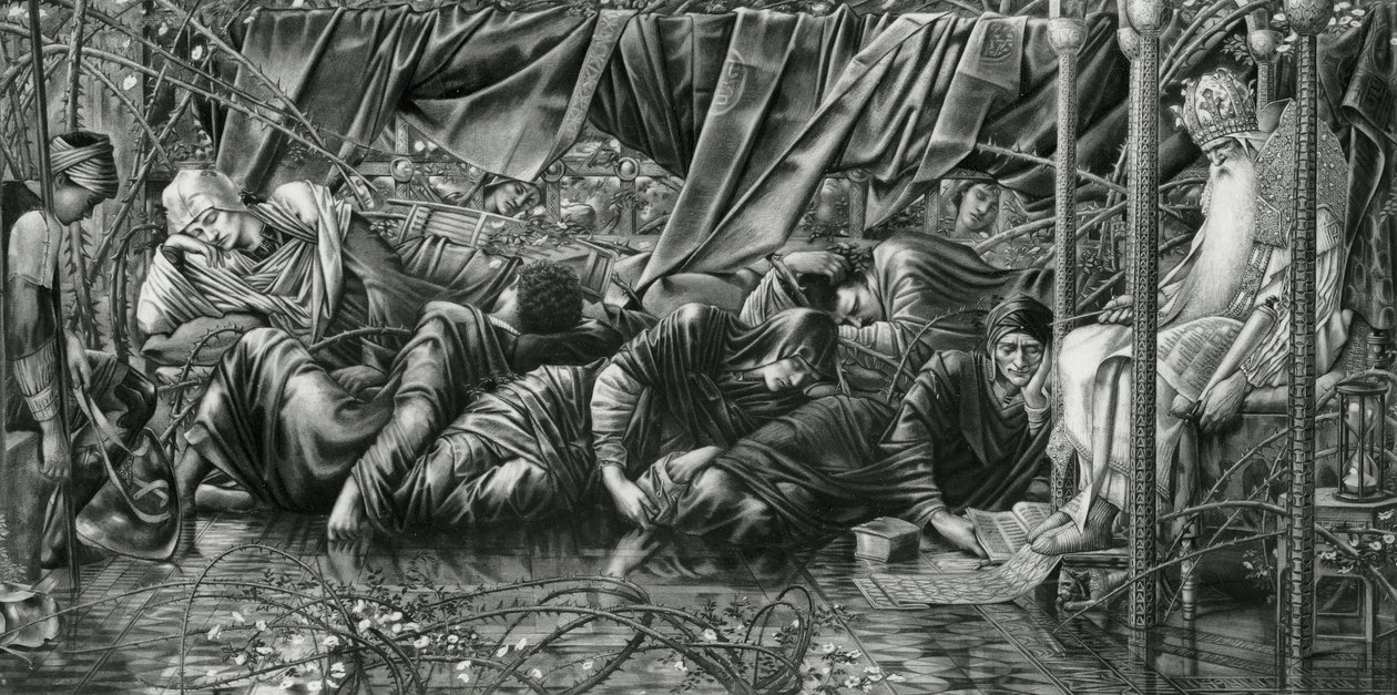 The Briar Rose Serisinden Konsey Odası by Edward Coley (after) Burne Jones