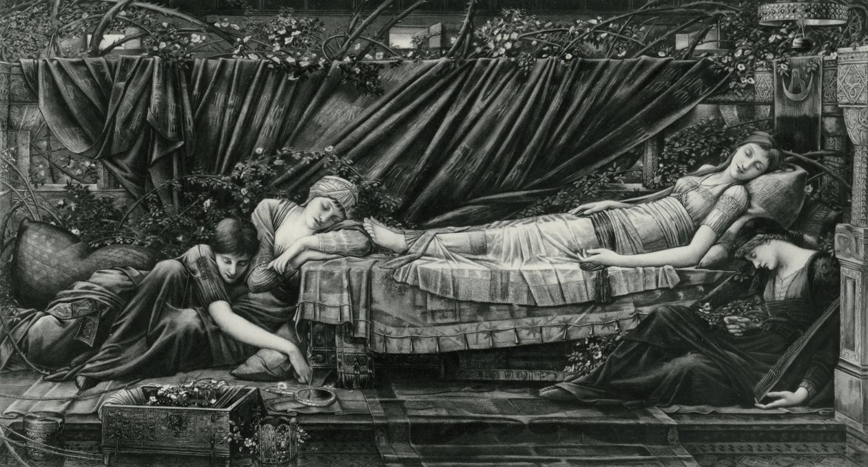 Briar Rose Serisinden Rose Bower by Edward Coley (after) Burne Jones