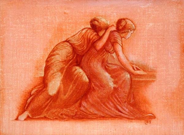 Balkondaki Figürler by Edward Coley Burne Jones