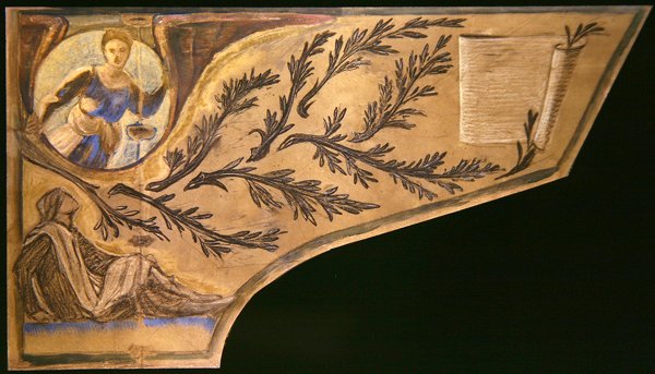 Şair Muse - piyano kapağı kağıdı (kağıt üzerinde renkli tebeşirler) by Edward Coley Burne Jones
