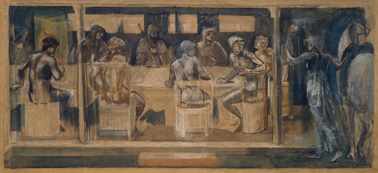 Kutsal Kase Görevi - Çağrı Çalışması by Edward Coley Burne Jones