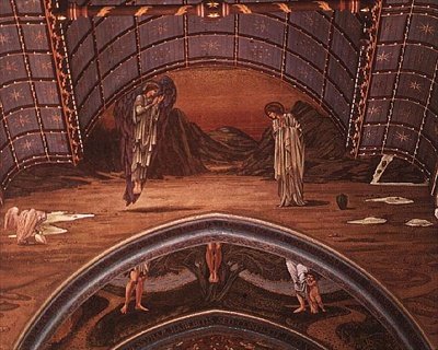Müjde ve alegorik bir çarmıha gerilmenin parçası by Edward Coley Burne Jones