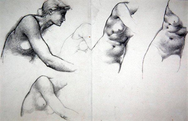 Bağışlama Ağacı - Phyllis figürü için çalışma, c.1882 (kağıt üzerine kurşun kalem) by Edward Coley Burne Jones