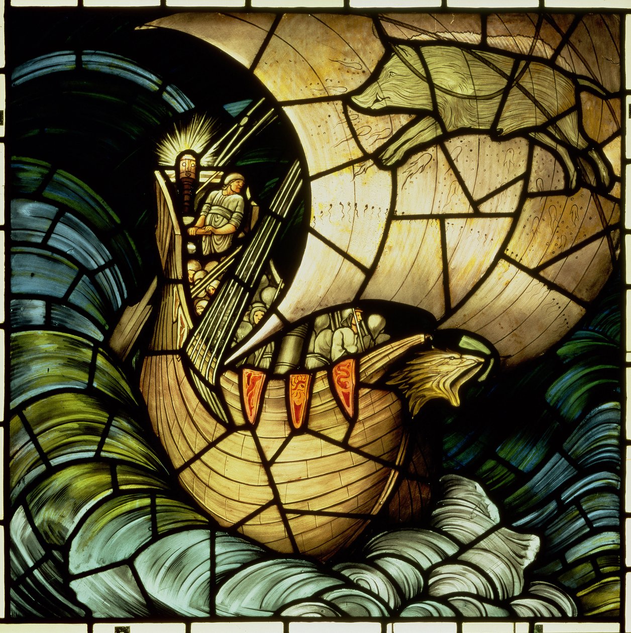 Viking Gemisi (vitray) by Edward Coley Burne Jones