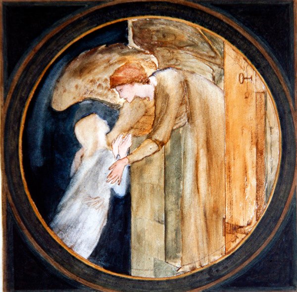 Eve Hoş Geldiniz (kağıt üzerine suluboya ve kurşun kalem) by Edward Coley Burne Jones