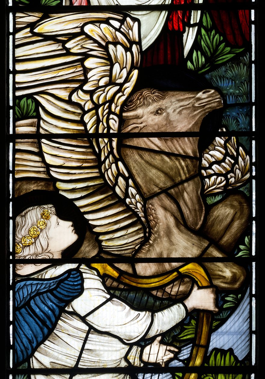 Melek ve Boğa detayı, Cennet Nehirleri, 1875 by Edward Burne Jones