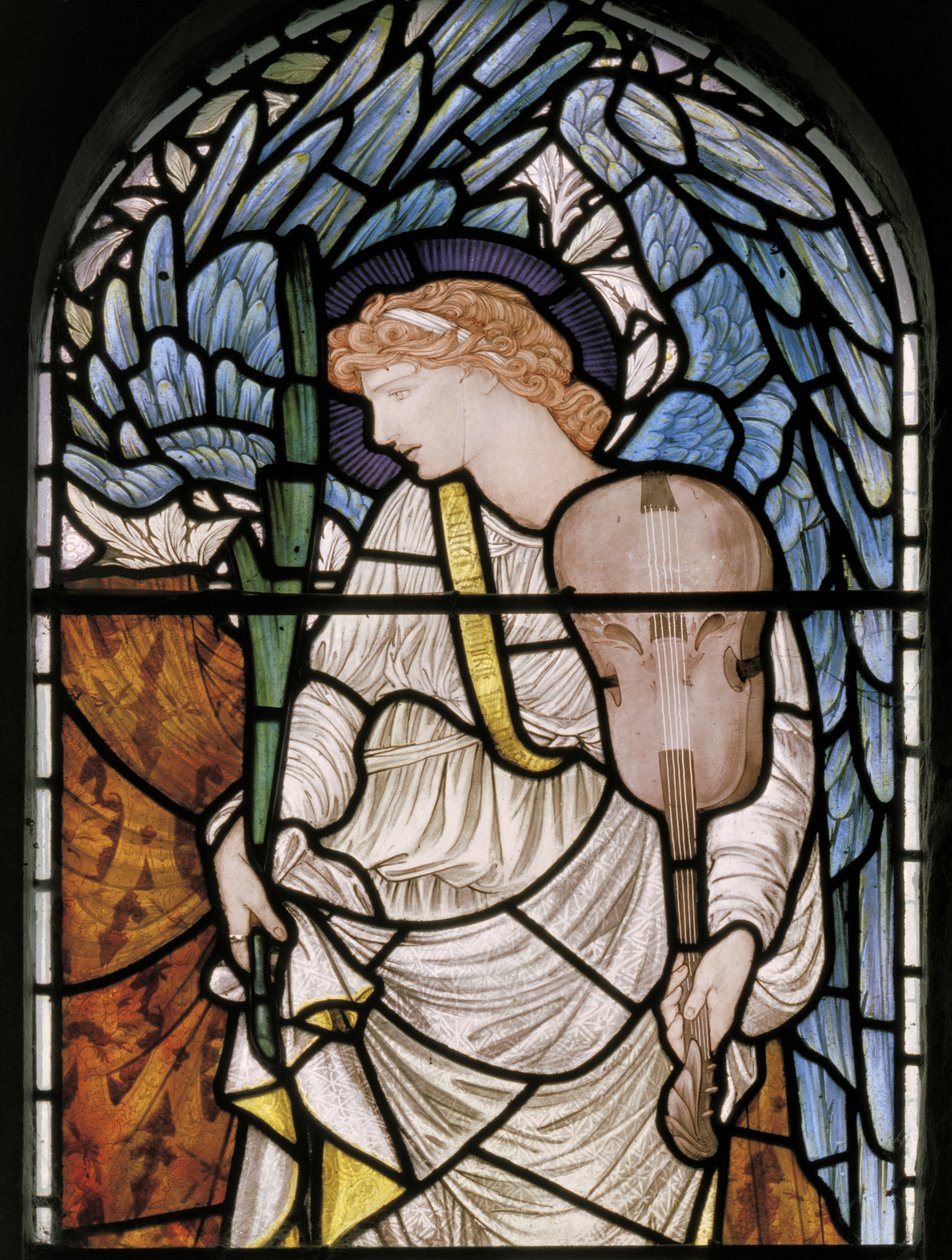 Palmiyeli ve Kemanlı Melek, 1877 (vitray) by Edward Burne Jones
