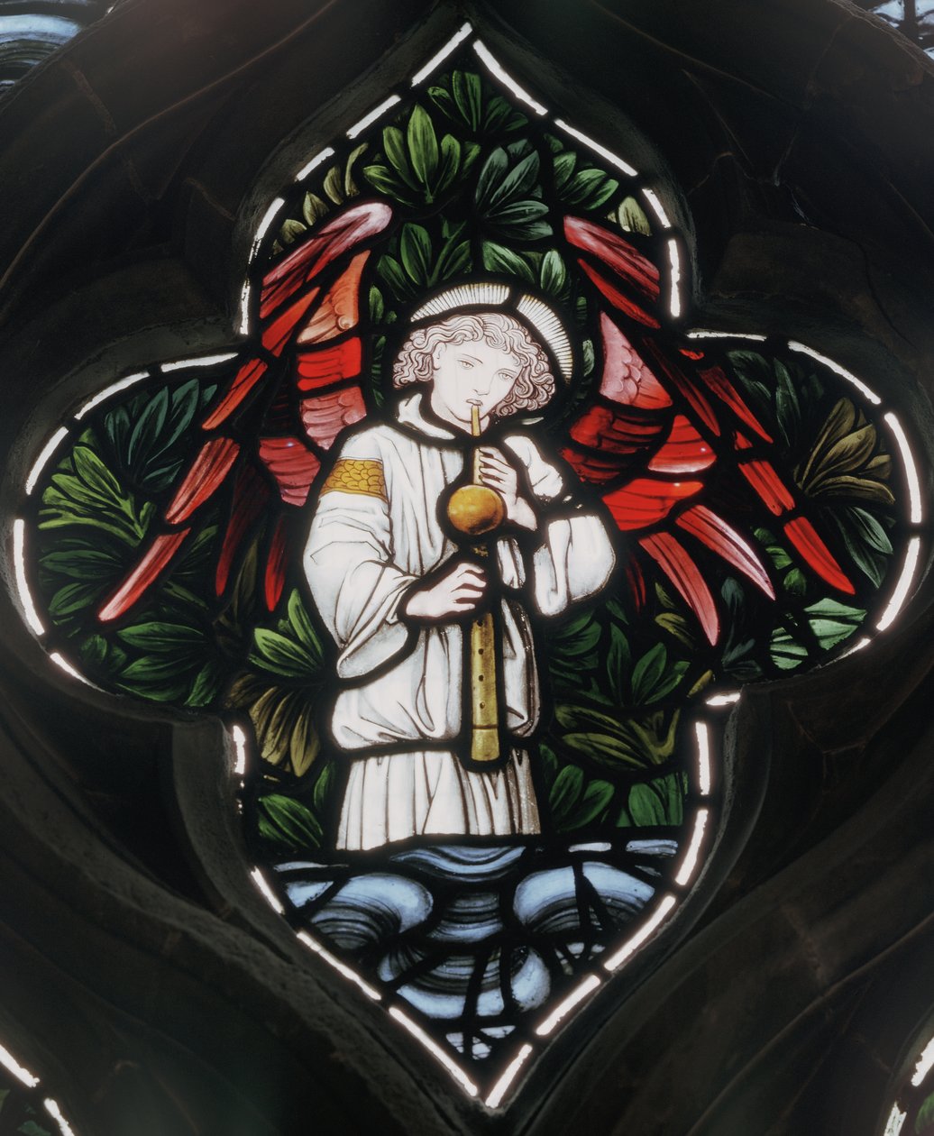 Birmingham, St Martin In The Bull Ring, Morris & Co., Edward Burne-Jones, Angel with Shawm, 1876 by Edward Burne Jones