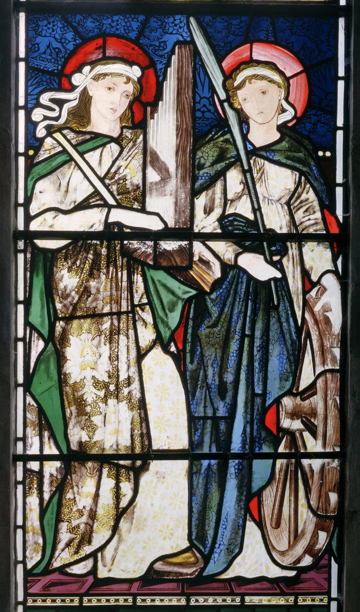 Bloxham, St Mary, Morris, Marshall, Faulkner & Co, Edward Burne-Jones, St Cecilia & St Catherine, 1869 by Edward Burne Jones