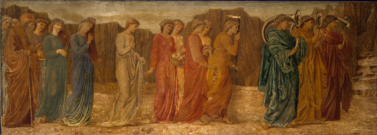 Aşk tanrısı ve Psyche - Saray Yeşil Duvar Resimleri - Kral ve diğer yas tutanlar Psyche