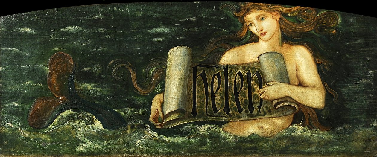 Helen, bir Deniz Kızı, 1880 dolayları by Edward Burne Jones
