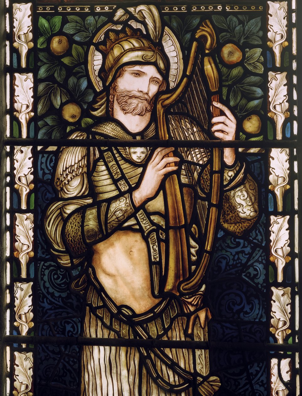 Kral David Harping, 1876 (vitray) by Edward Burne Jones