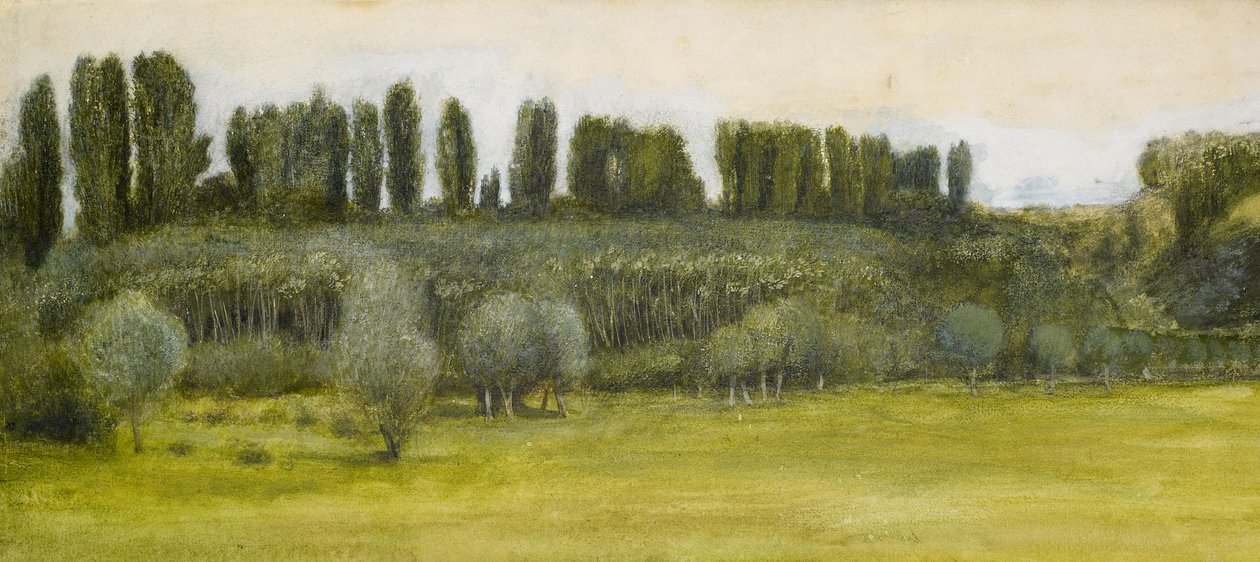 Söğütler ve Kavaklarla Peyzaj, Çalışma by Edward Burne Jones