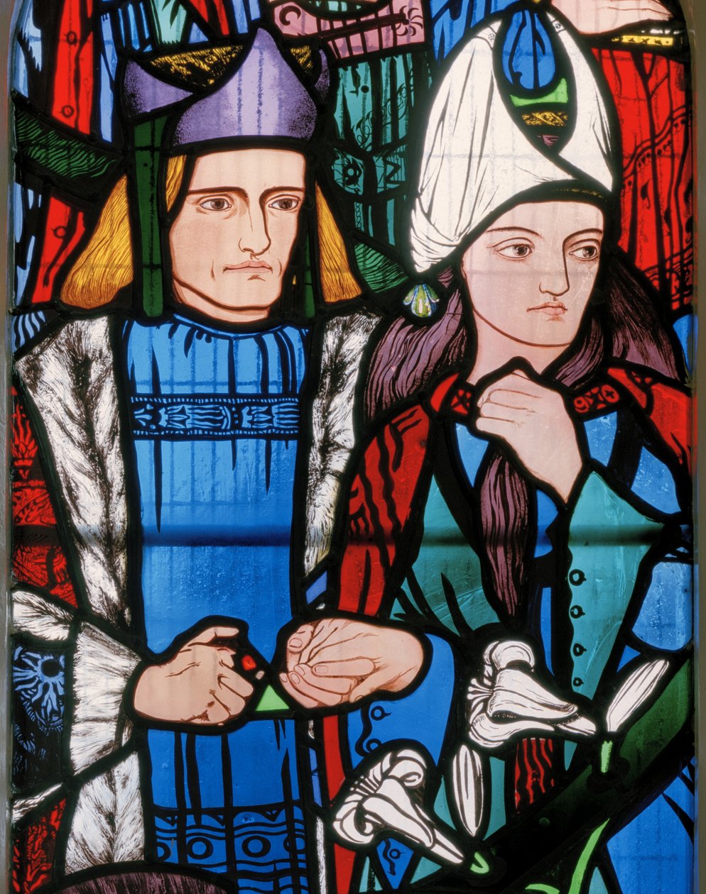 Süleyman ve Saba Kraliçesi, 1857 (vitray) by Edward Burne Jones