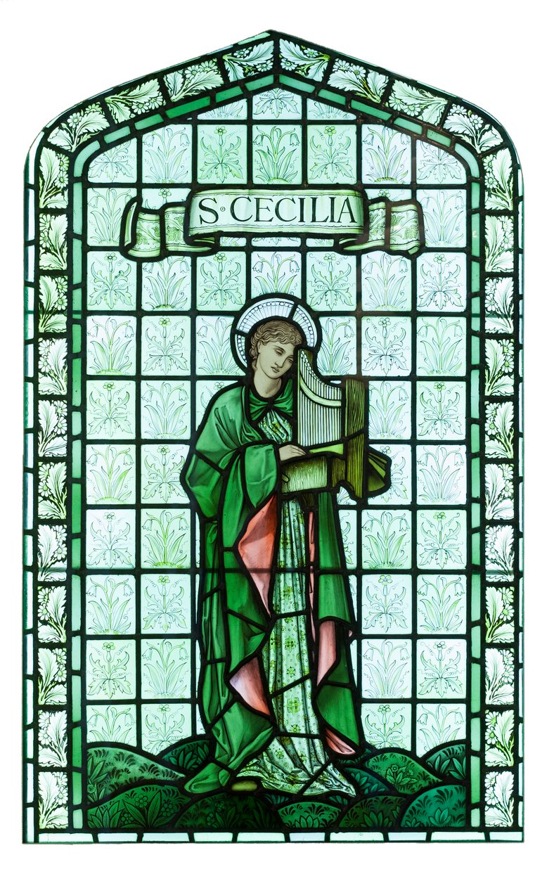 Aziz Cecilia, c.1897, Edward Burne Jones (vitray, boyalı ve kurşunlu cam) by Edward Coley Burne-Jones