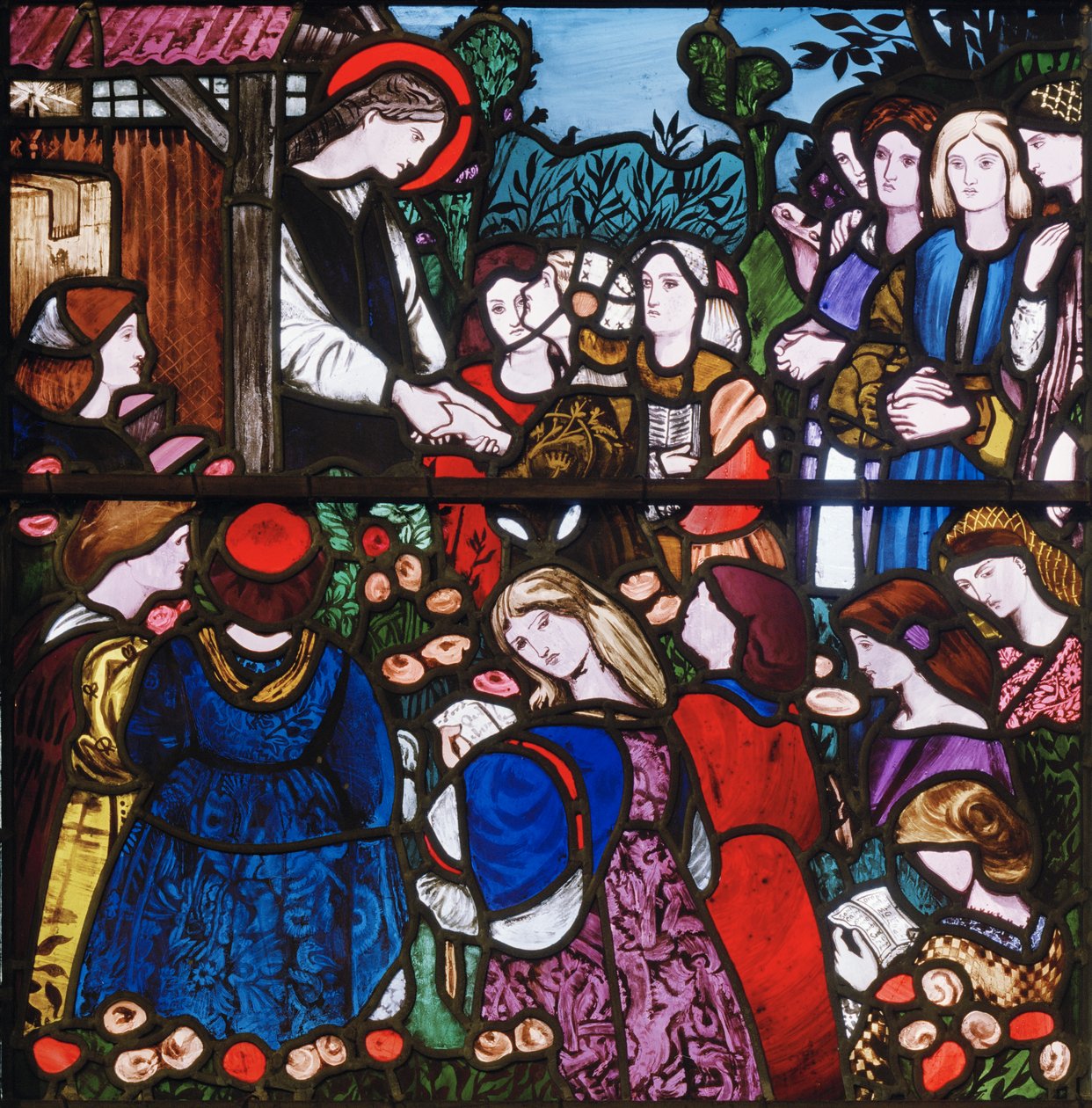 St Frideswide, detay, 1859 (vitray) by Edward Burne Jones