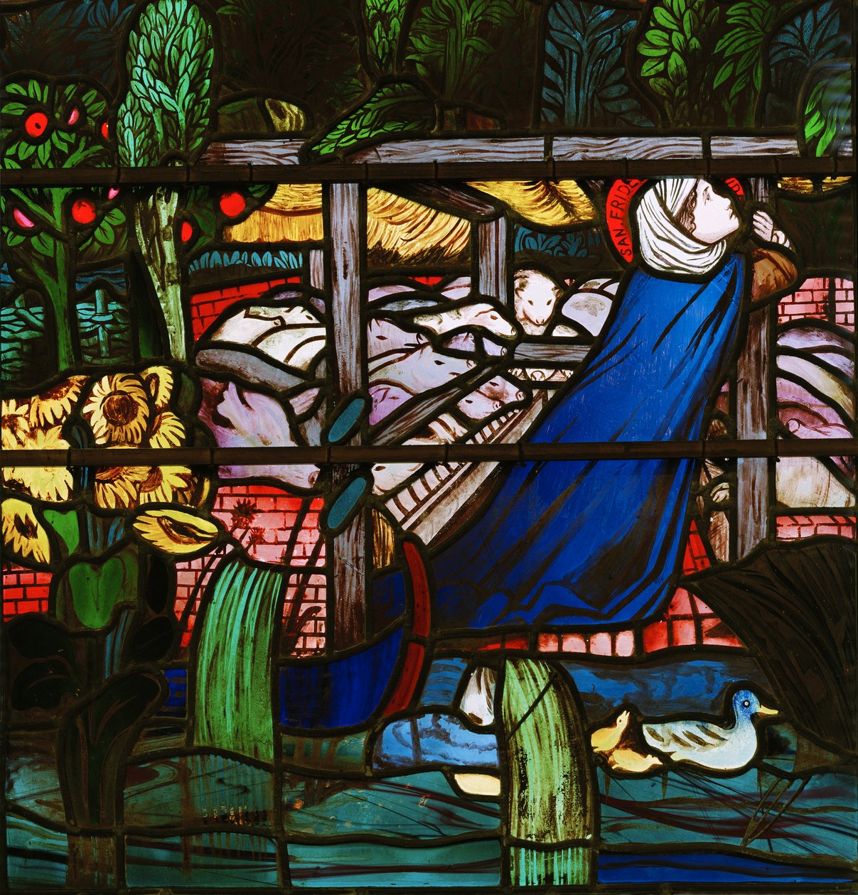 St Frideswide, detay, 1859 (vitray) by Edward Burne Jones