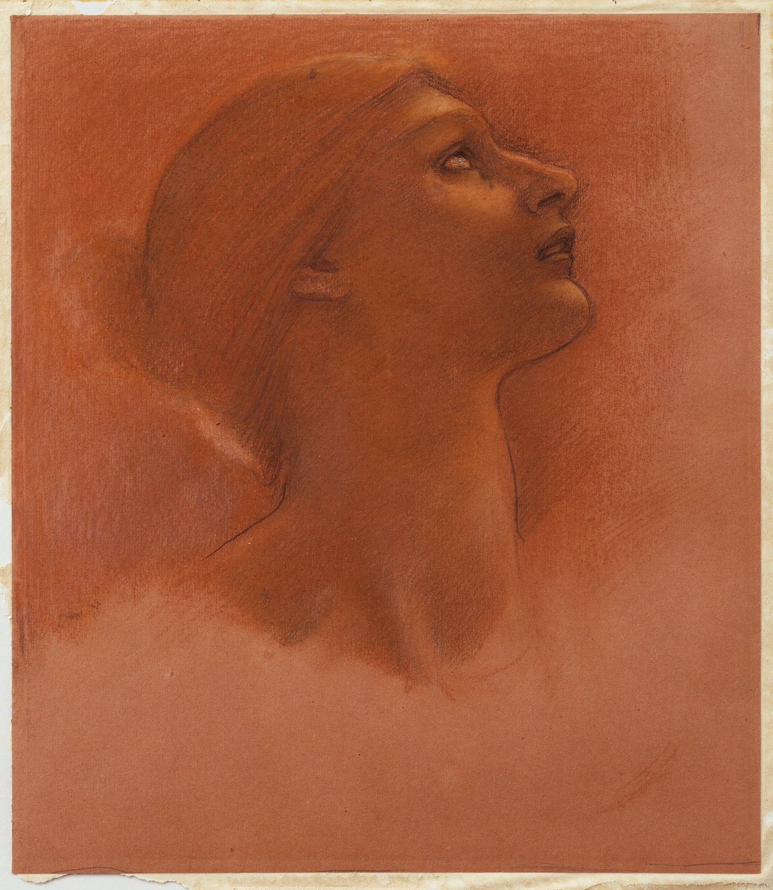 Sağa bakan bir kızın başının incelenmesi, c.1871 by Edward Burne Jones