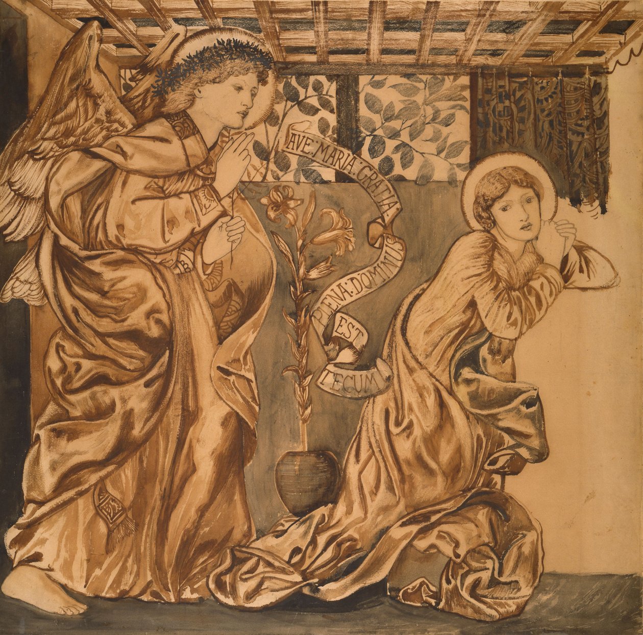 Müjde (kağıt üzerine sulu boya) by Edward Burne Jones