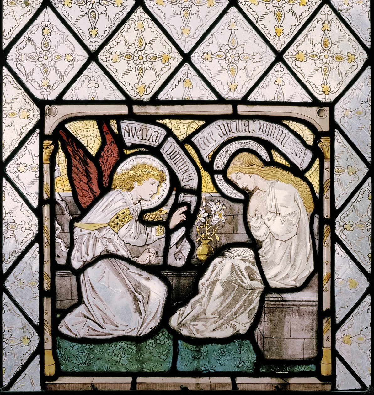 Müjde, doğu penceresinden detay, 1865 (vitray) by Edward Burne Jones