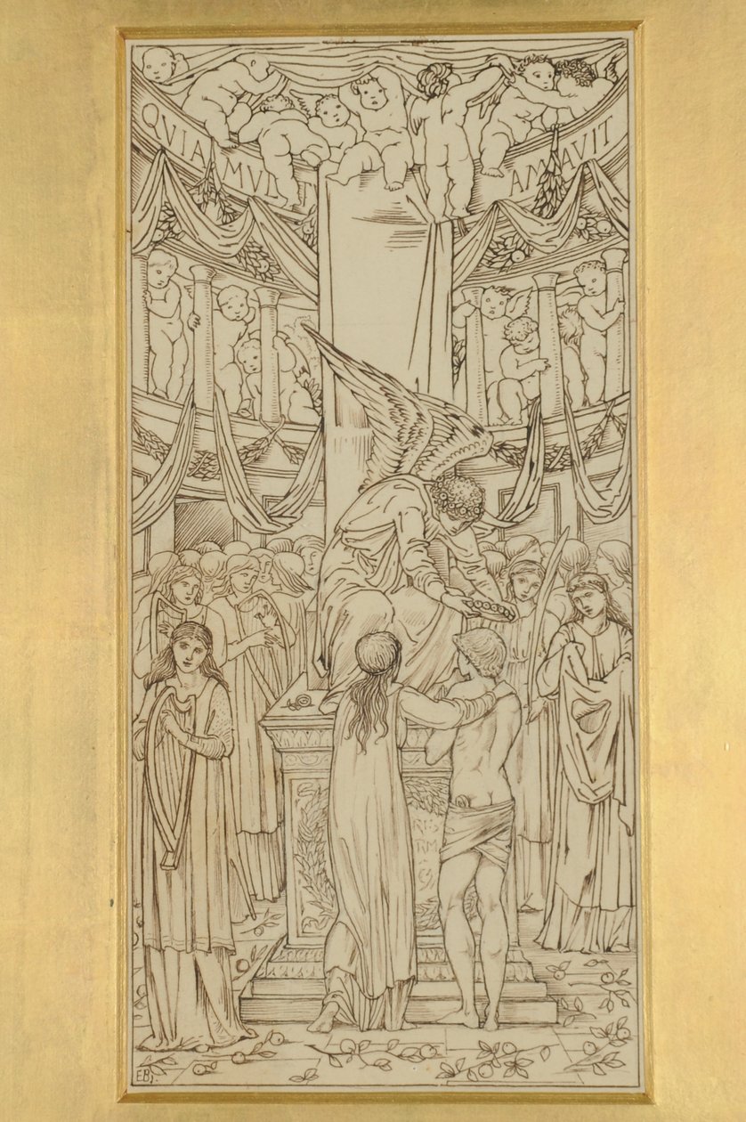 Mistik Evlilik, 1871-74 (kağıt üzerine mürekkep) by Edward Burne Jones