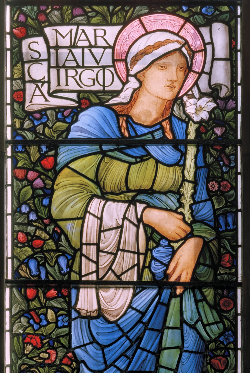 Meryem Ana, Doğu Penceresi, 1880 (vitray) by Edward Burne Jones