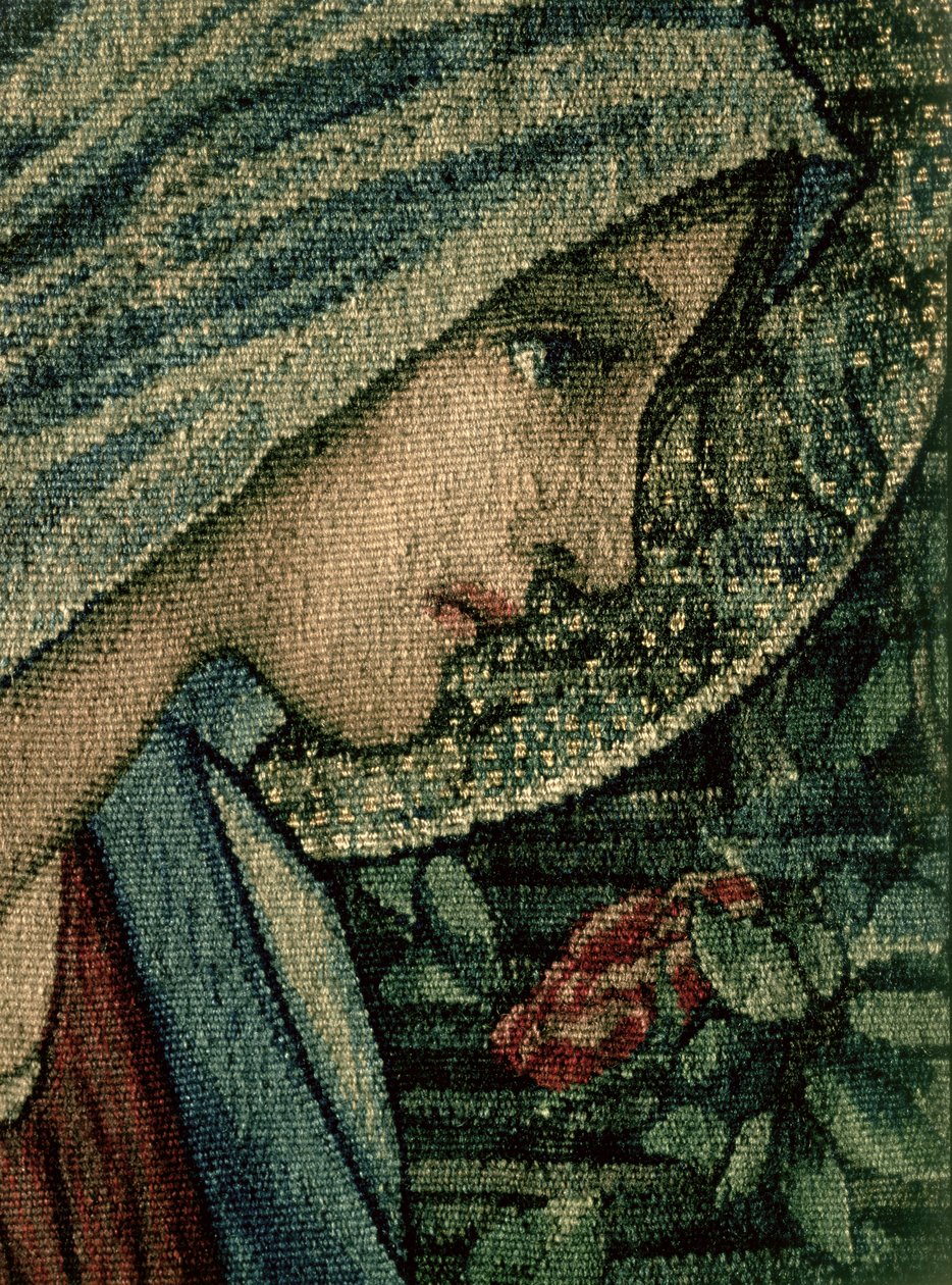 Virgins yüzü, William Morris ve Co. Merton Abbey tarafından yapılan The Adoration of the Magi
