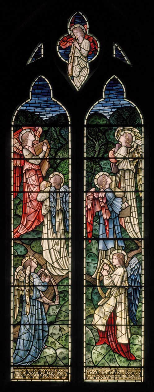 Wilden, All Saints, Morris & Co., Edward Burne-Jones, John Henry Dearle (1859-1932), Angels Of Paradise, Angel Musicians, 1902-1914, Louisa, Alfred, The Baldwins, Başbakan, Metodist, Worcesters by Edward Coley and Dearle Burne-Jones