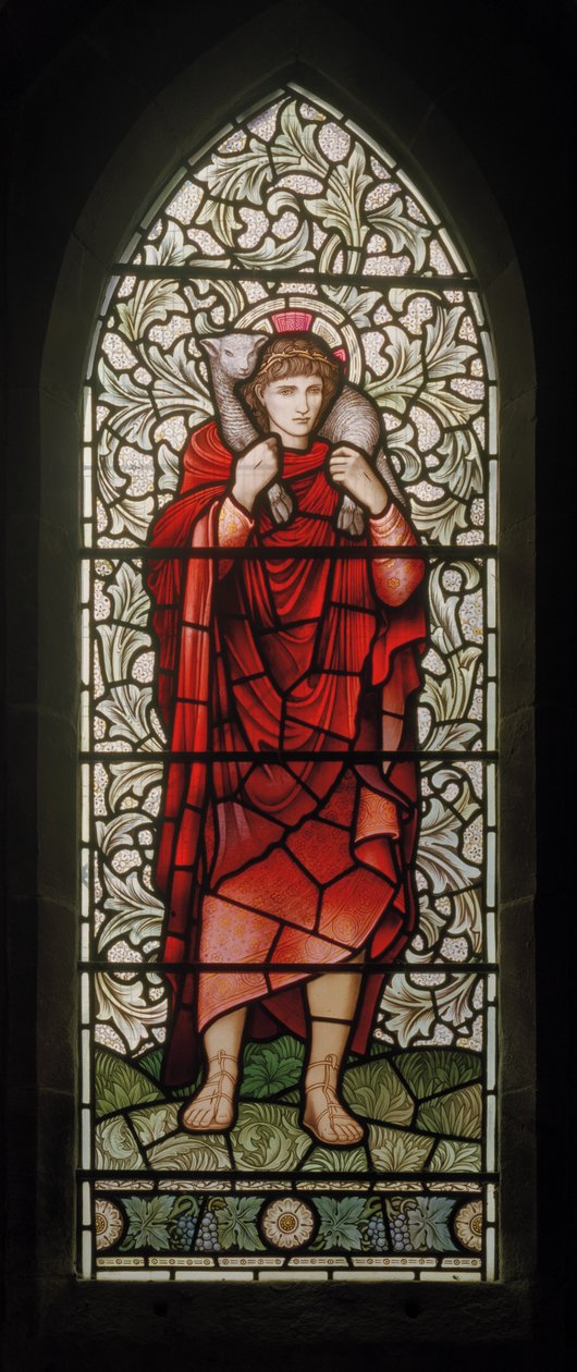 Wilden, All Saints, Morris & Co., Edward Burne-Jones, John Henry Dearle (1859-1932), The Good Shepherd, 1902-1914, Louisa, Alfred, The Baldwins, Başbakan, Metodist, Worcestershire, Sanat ve El Sanatları by Edward Coley and Dearle Burne-Jones