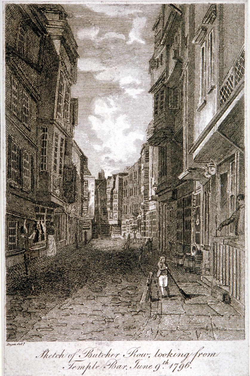 Kasap Row, Westminster, Londra, 1796. by Edward Dayes