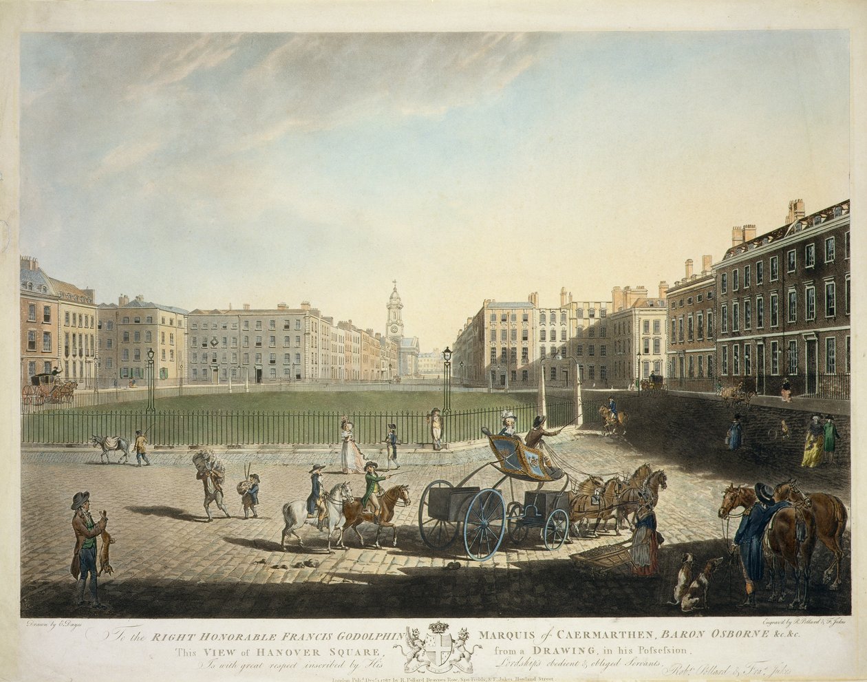 Hannover Meydanı, Robert Pollard (1755-1838) ve Francis Jukes (1747-1812) 1787 tarafından oyulmuş (ayrıca bkz. 20864) by Edward Dayes