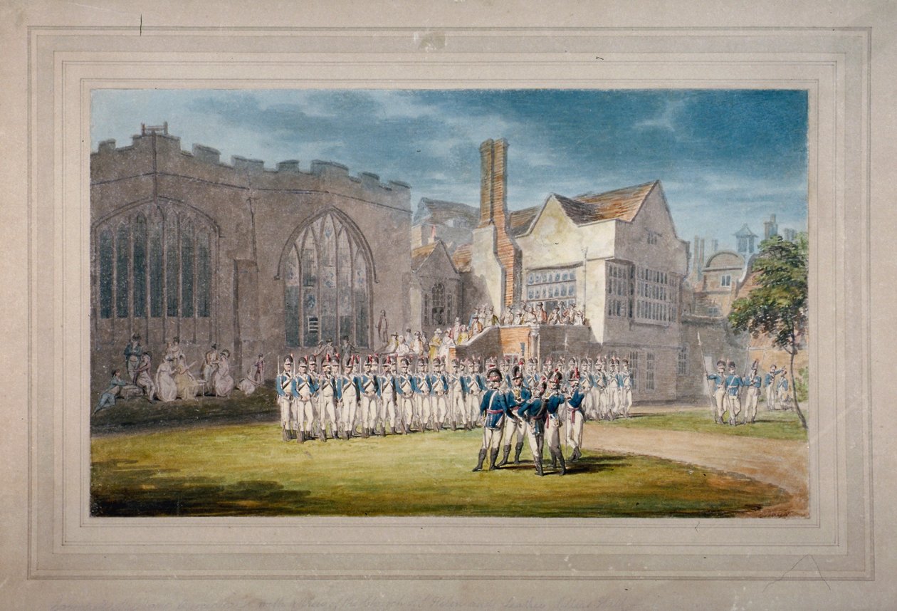Dericiler Salonu ve St Helen Kilisesi, Bishopsgate, Londra Şehri, 1792 by Edward Dayes