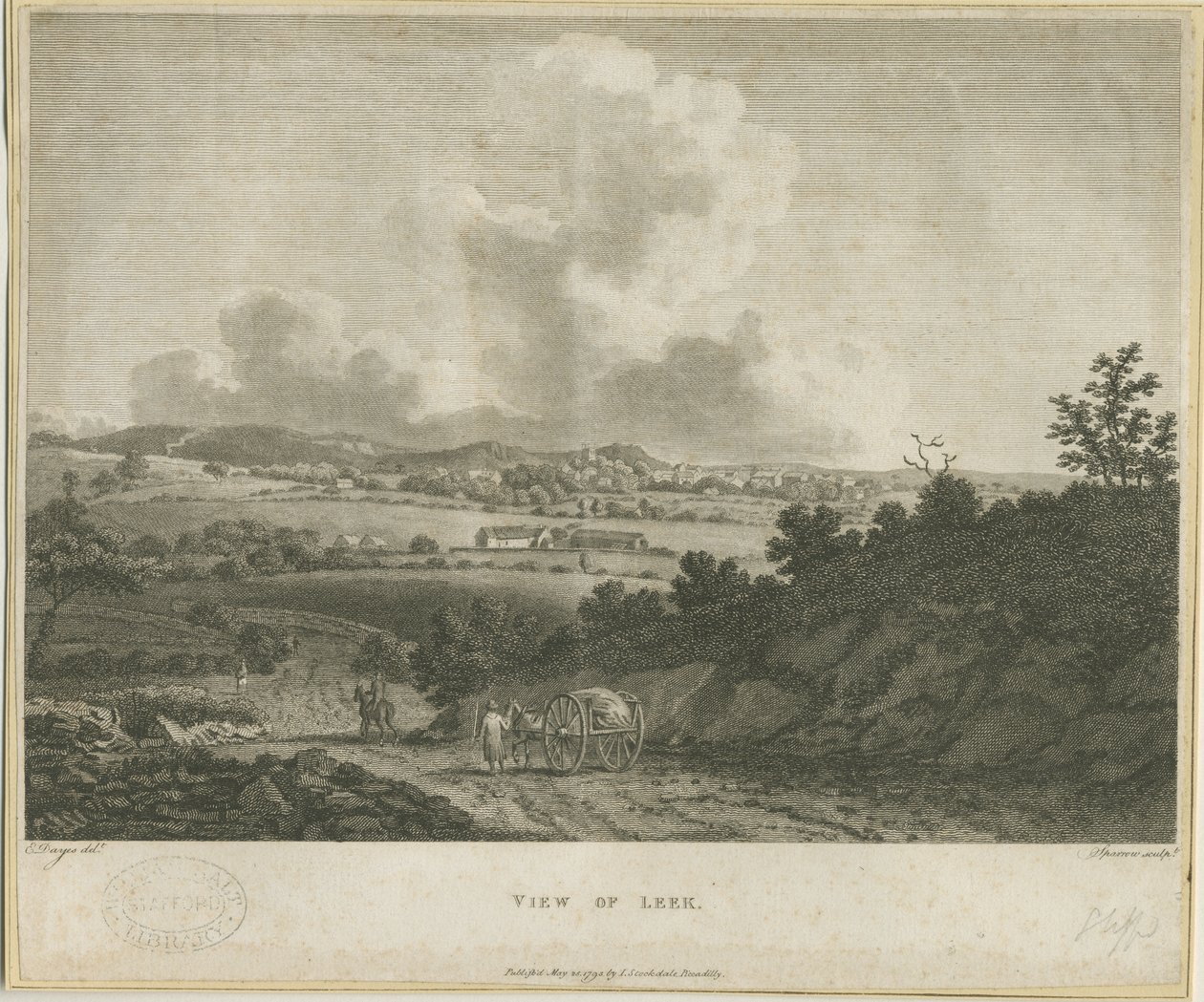 Leek Town: gravür, nd [c 1795] by Edward Dayes