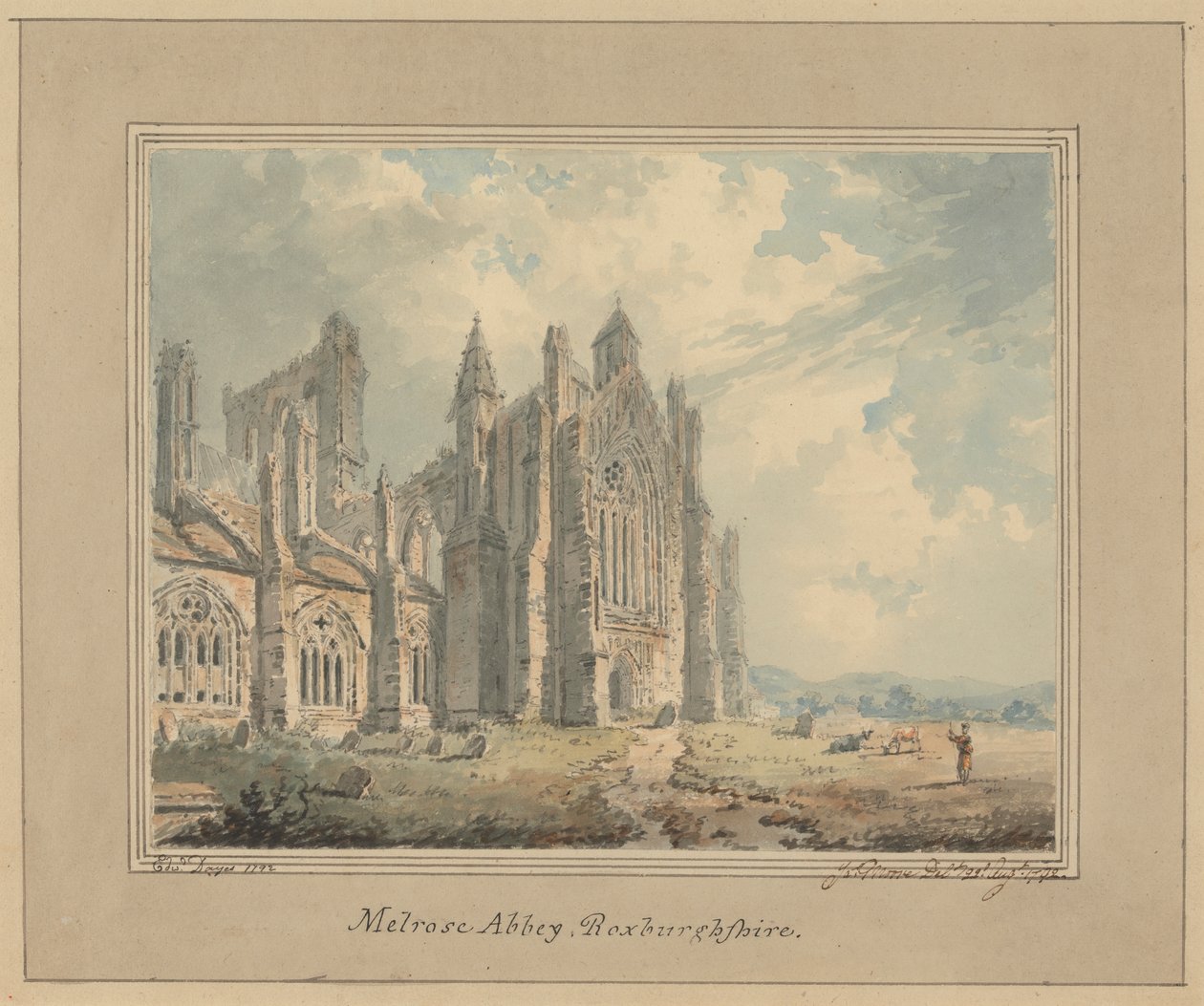 Melrose Manastırı, Roxburghshire by Edward Dayes