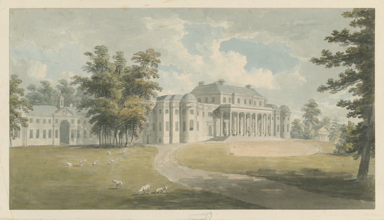 Shugborough Hall: suluboya resim ve [?18. yüzyılın sonları] by Edward Dayes