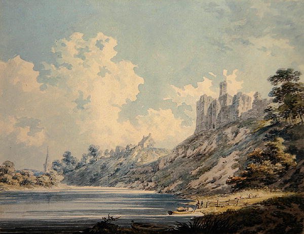 Warkworth Kalesi (kağıt üzerine sulu boya) by Edward Dayes