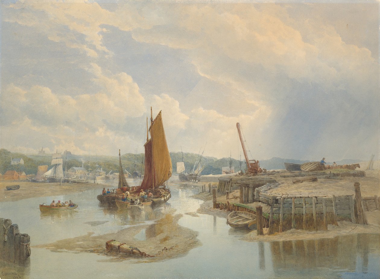 Alçak Gelgitte Haliç Üzerinde Bir Kasaba, 1868. by Edward Duncan