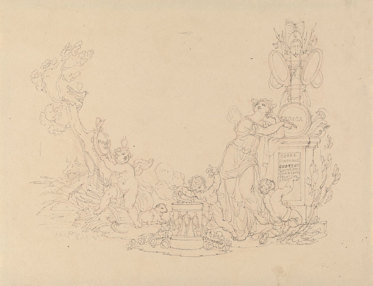 Beethoven'ın Eserlerine İlüstrasyonlar için Tasarımlar by Edward Francis Burney