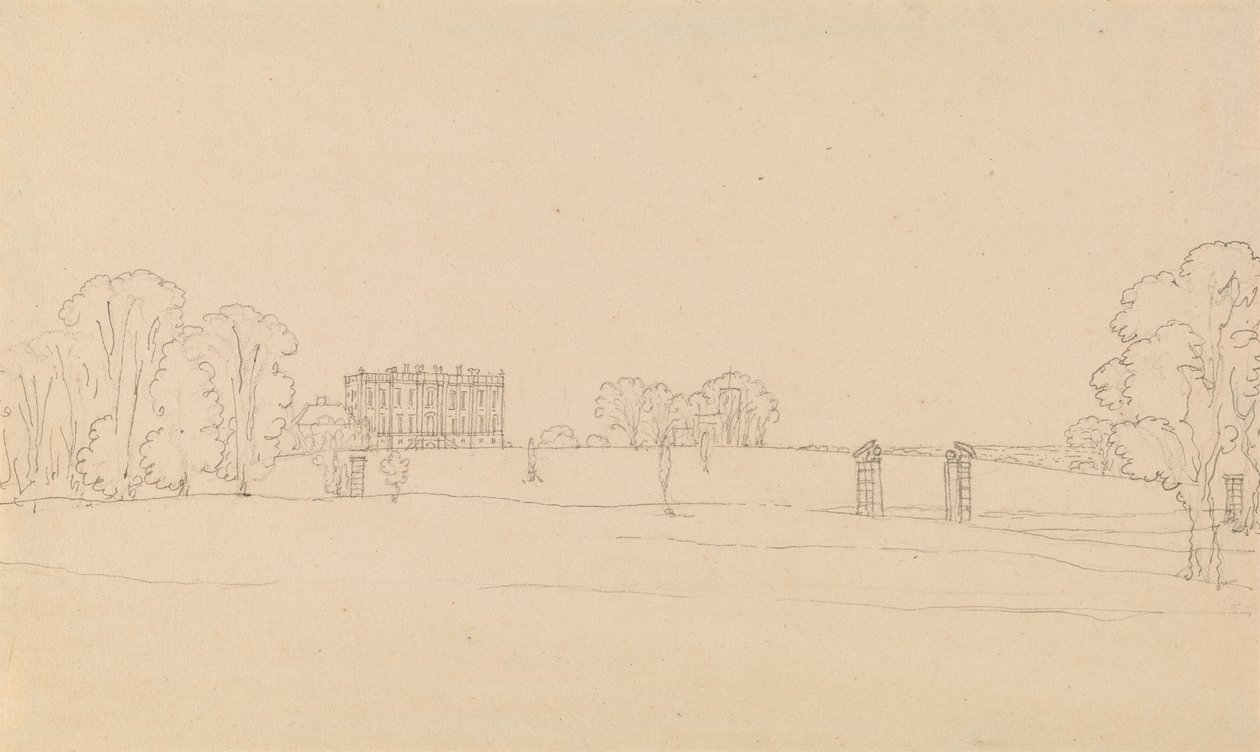 Easton Neston'ın Uzaktan Görünümü, Northants by Edward Francis Burney