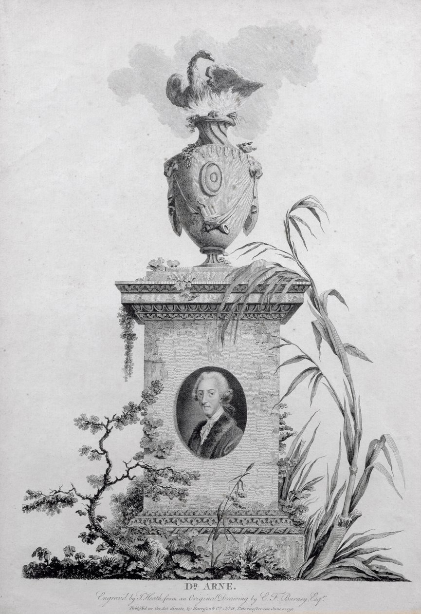 Dr Thomas Augustine Arne (1710-78), James Heath (1757-1834), 1793 tarafından oyulmuş (ayrıca bkz. 84546) by Edward Francis Burney