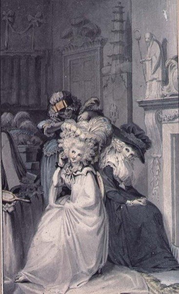 Bayan tuvaletinde (çizim) by Edward Francis Burney