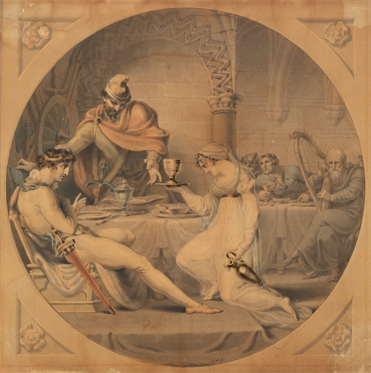 MacBeth: Ziyafet Sahnesi - MacBeth, Perde II, Sahne IV by Edward Francis Burney
