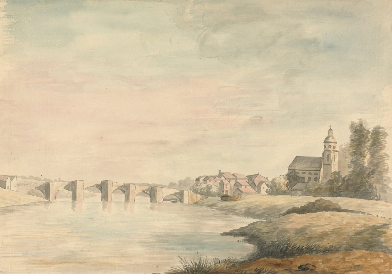 Köprülü Nehir Manzarası by Edward Francis Burney